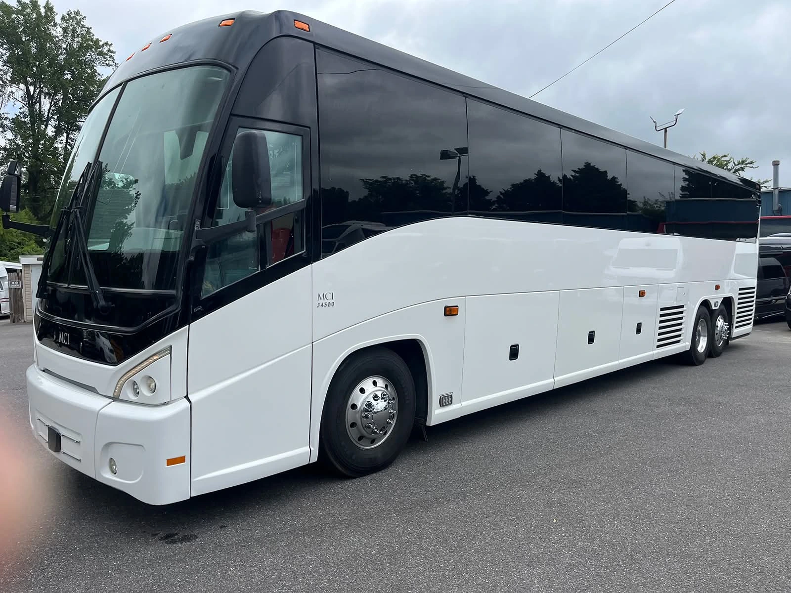 Charter bus motorcoach exterior