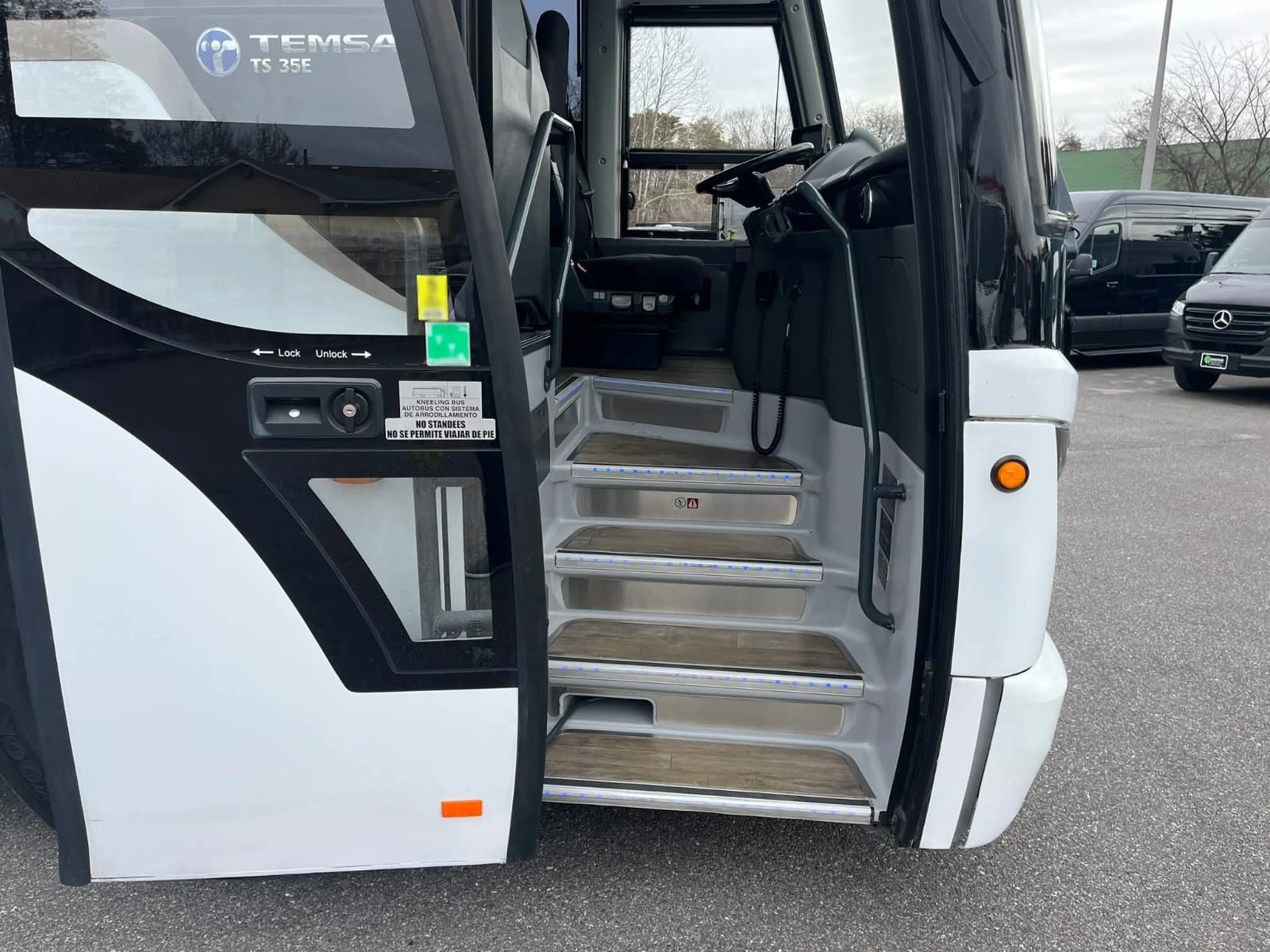 Charter bus parked for group travel