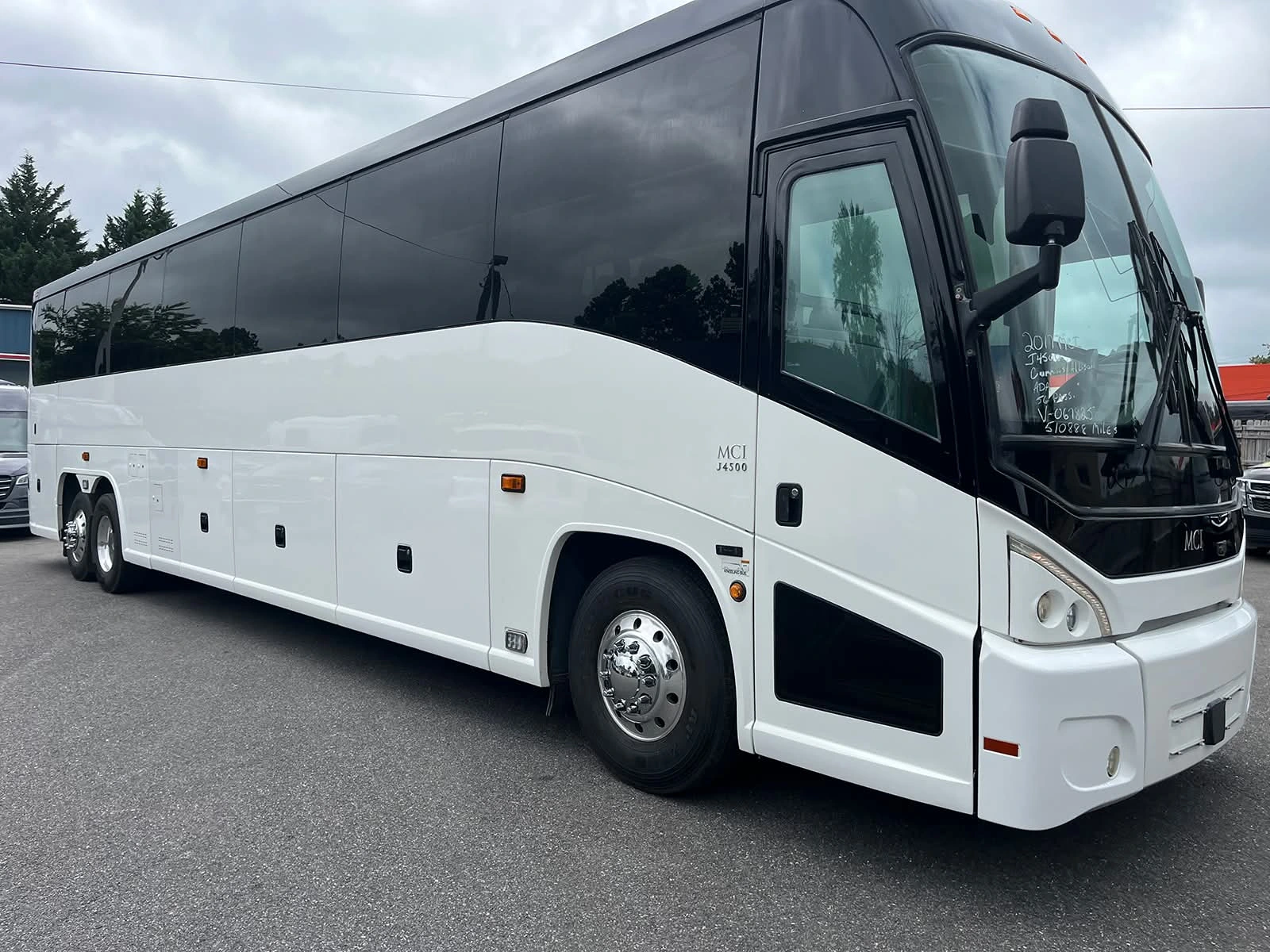 Charter bus exterior detail