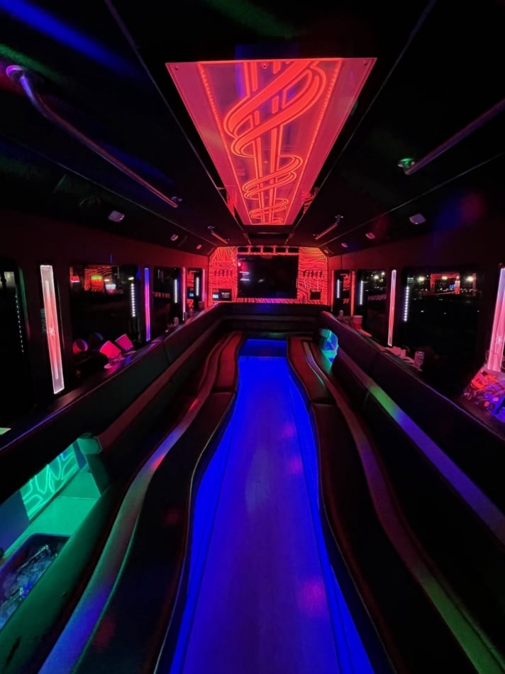 Luxury limousine seating and privacy partition
