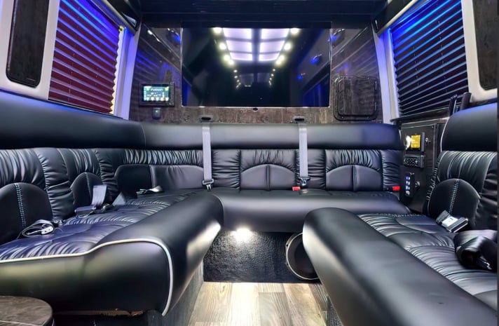 Executive sprinter van seating and charging ports